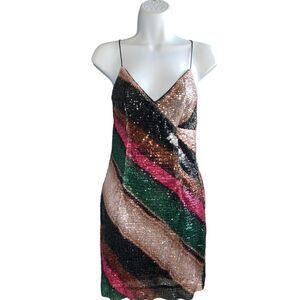 ROTATE BIRGER CHRISTENSEN Anastacia Sequined Mini Dress Size 2 US.